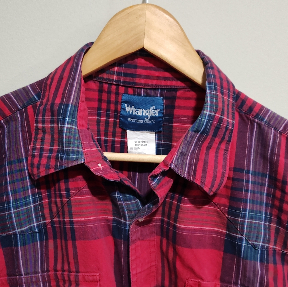 Vintage Wrangler Western Men's Pearl Snap long Sleeve Shirt, Size XL - Picture 2 of 7